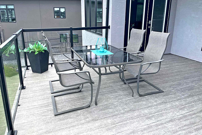 Duradek Legacy Driftwood Sundeck with Durarail Glass Railing
